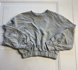 Zara Ribbed Elastic Cinched Waist Gray Long Sleeve Sweatshirt Size Smalla